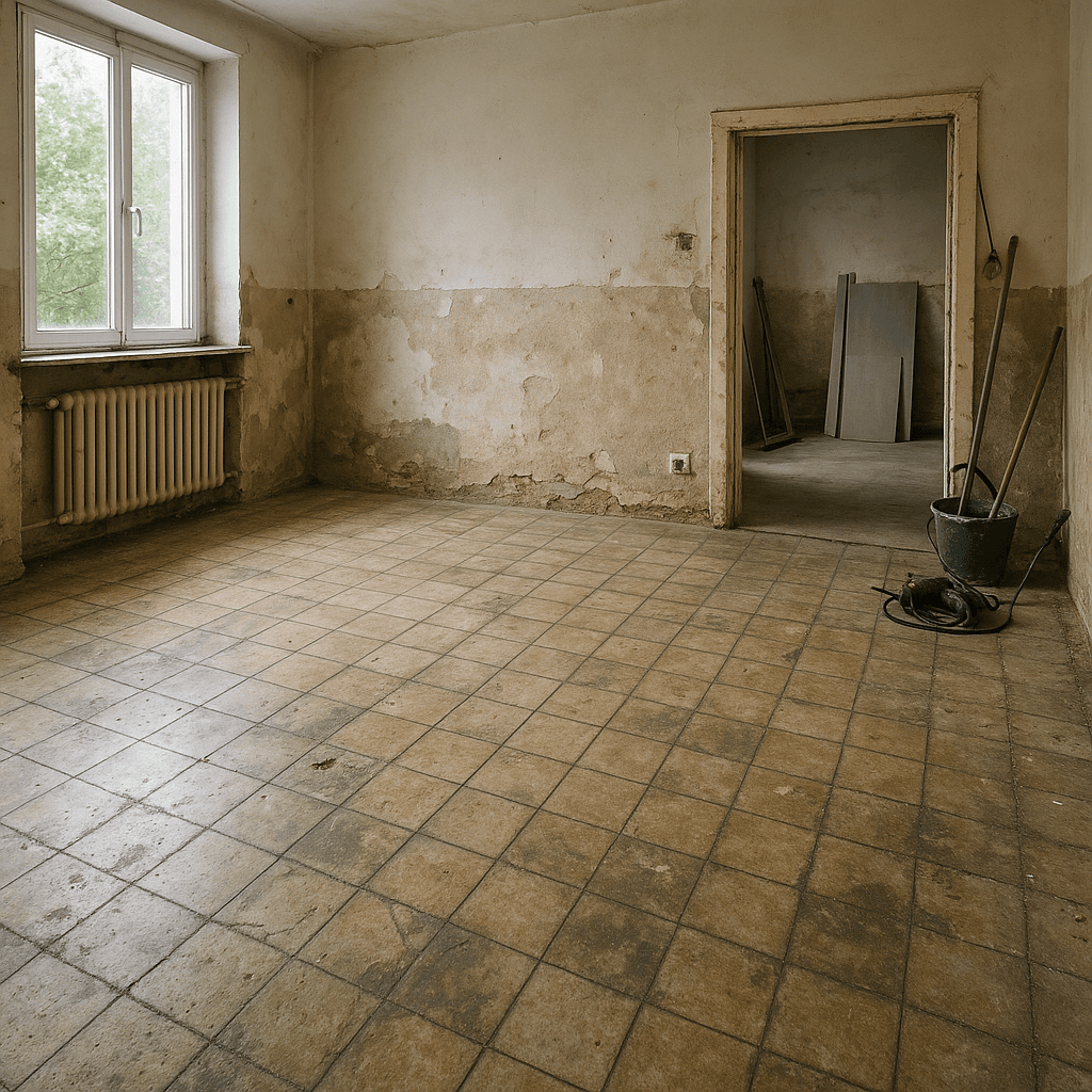 Großformatfliesen — Vorher